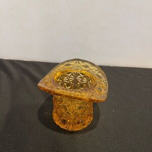 Vintage Fenton Amber Pressed Glass Top Hat